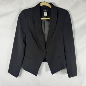 AQUA Brand Tuxedo Look Button Front Blazer Jacket Career Minimalist Size Medium